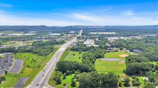 an aerial view of a city