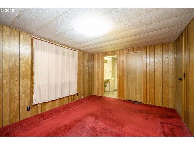 a view of wooden door