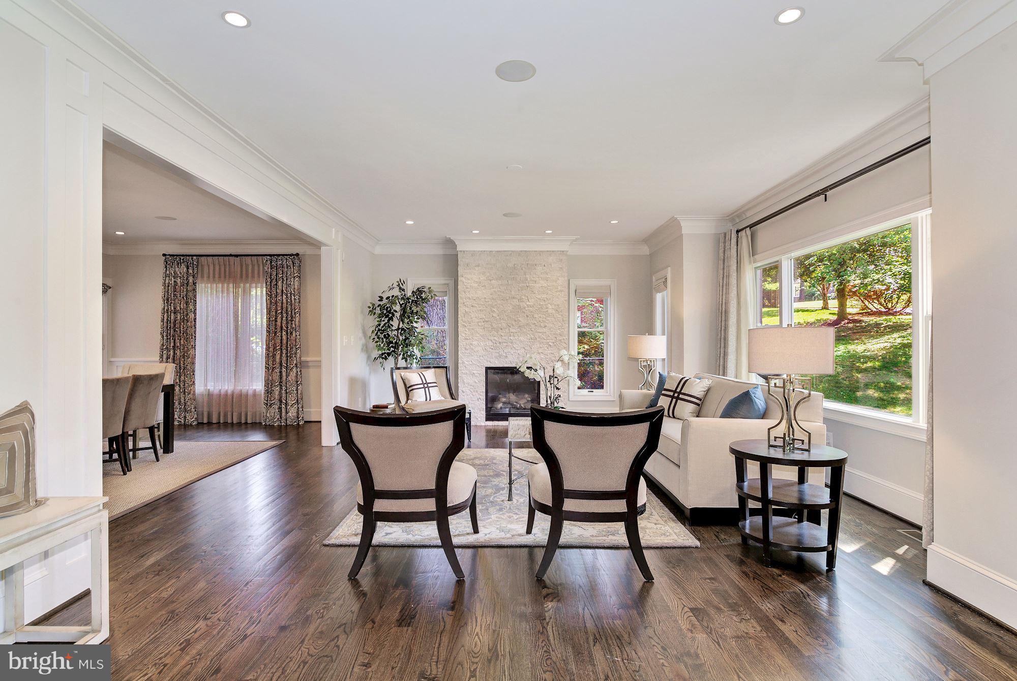 3224 Park View Road Chevy Chase, MD 20815 - Photo 7 of 30 Living Room features 9 ft ceilings and fireplace.