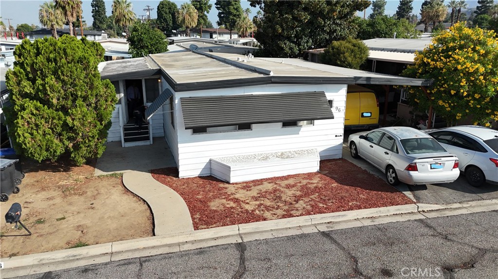 a car parked in front of a house