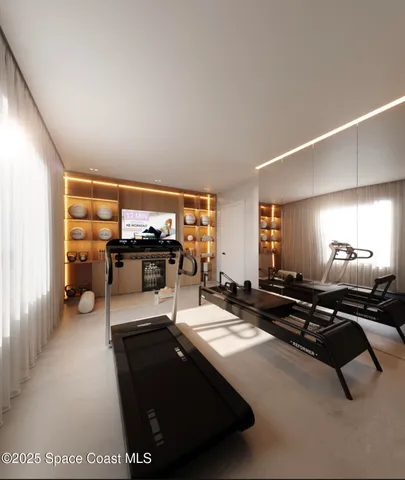 a room with furniture and a flat screen tv