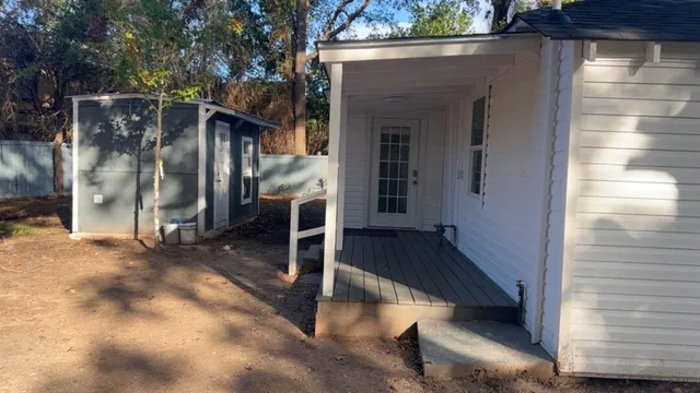 a view of a house with a door