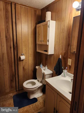 a bathroom with a sink a toilet and shower curtain
