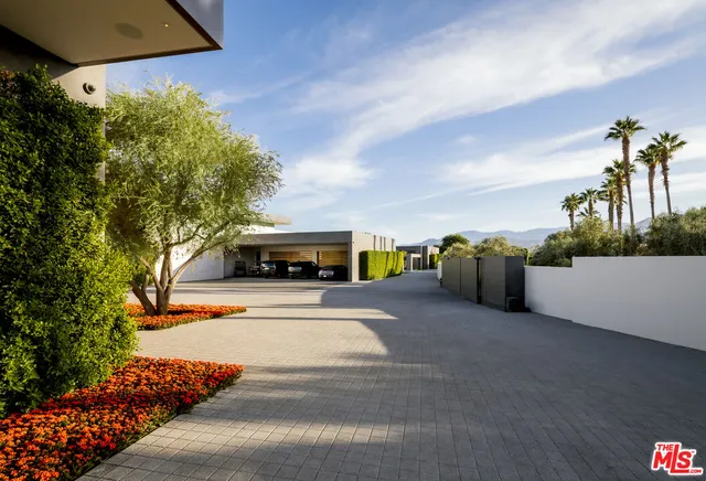 a view of a building with a street