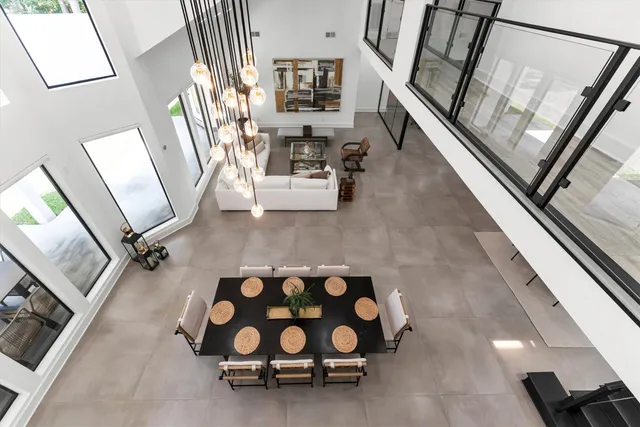 a view of living room with furniture and flat screen tv