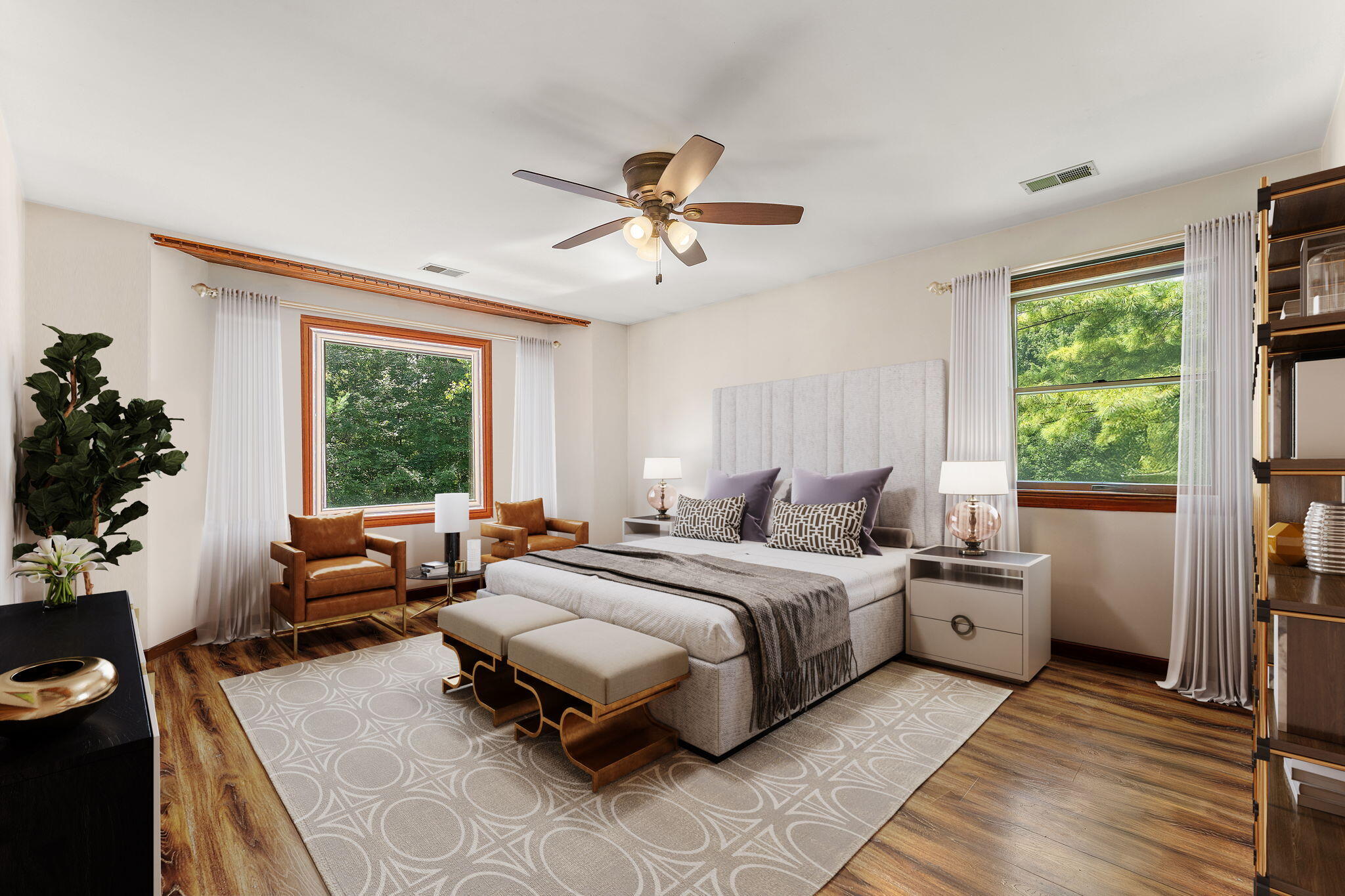 249 West 700 North Valparaiso, IN 46385 - Photo 19 of 46 a bedroom with a bed and a chandelier