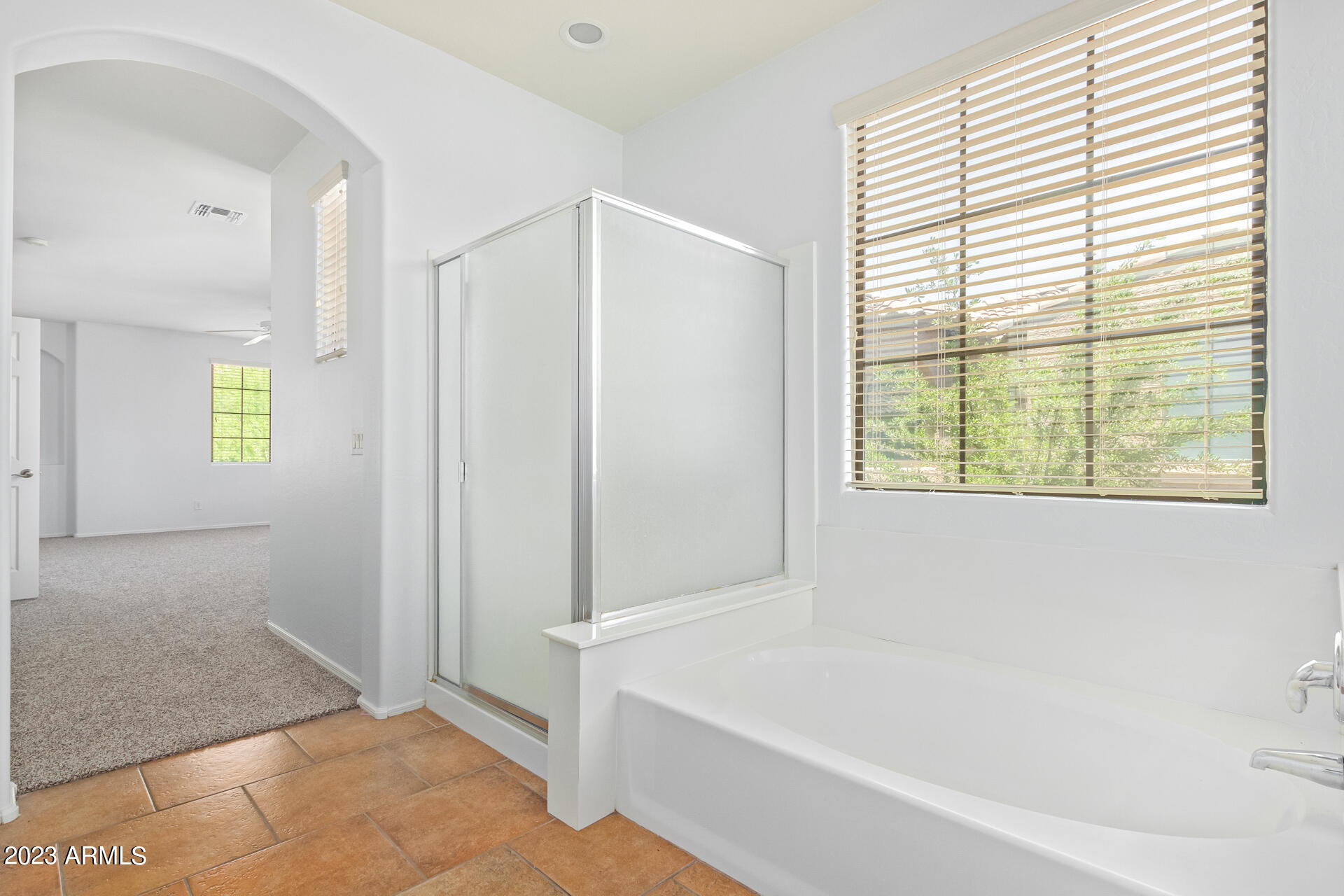 2390 West Sleepy Ranch Road Phoenix, AZ 85085 - Photo 16 of 27 a bathroom with a bathtub and a shower
