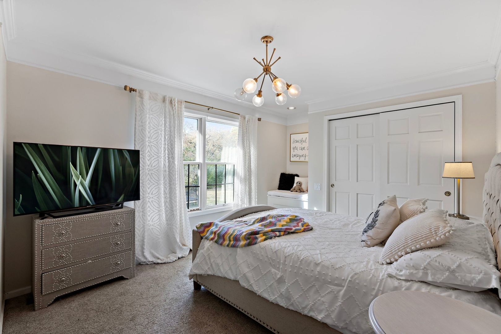 28679 West Heritage Oaks Road Barrington, IL 60010 - Photo 28 of 42 a bedroom with a bed and a flat screen tv