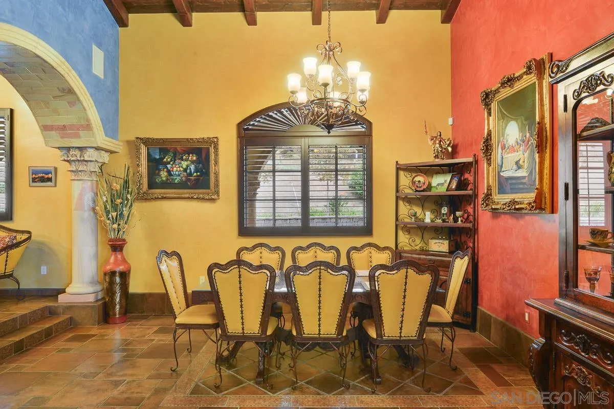14545 Highway 67 Poway, CA 92064 - Photo 17 of 58 a view of a dining room with furniture and chandelier