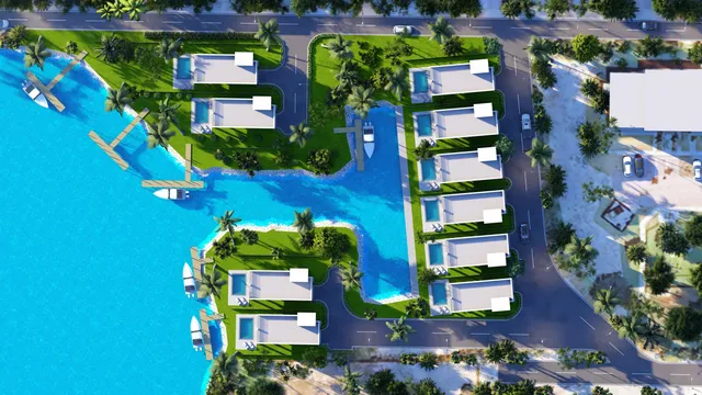 an aerial view of multiple house