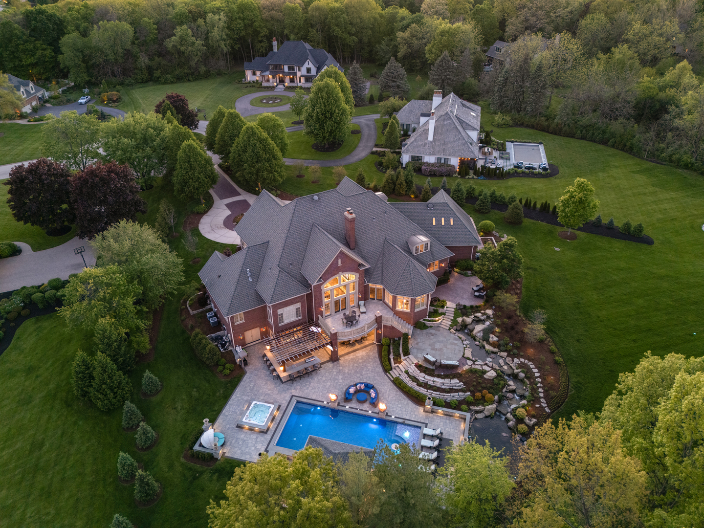 4N881 Old Farm Road St. Charles, IL 60175 - Photo 66 of 66 an aerial view of house with swimming pool outdoor seating and yard