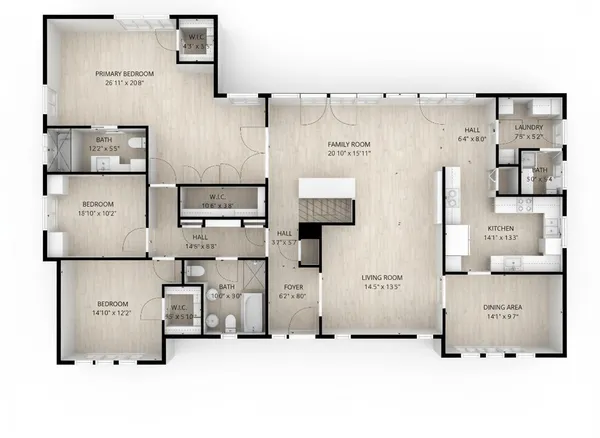 an aerial view of a house with pool table and chairs