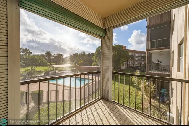 a view of a city from a balcony