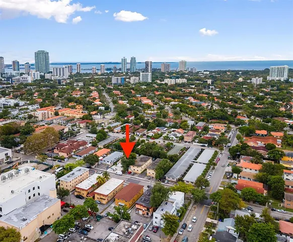 an aerial view of a city
