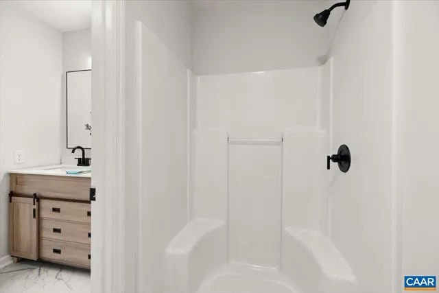 a bathroom with a shower