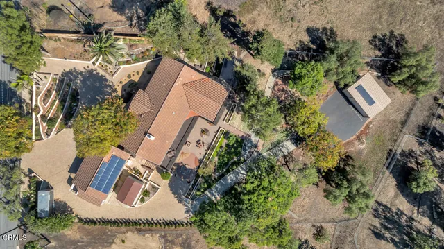 a view of a patio with wooden floor