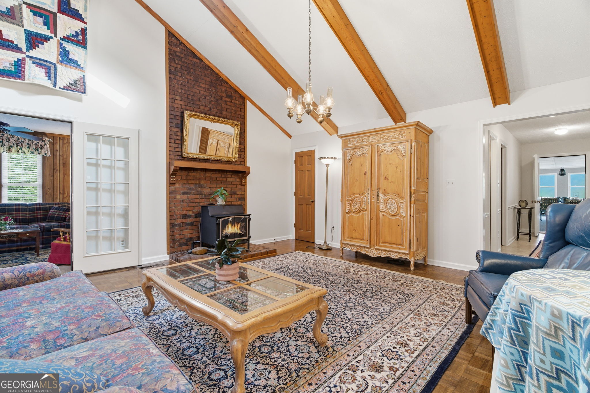 91 Almond Road LaGrange, GA 30241 - Photo 31 of 46 a living room with fireplace furniture and a rug