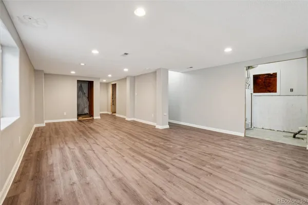 a view of a room with door