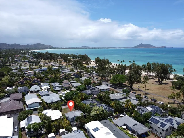 an aerial view of multiple house