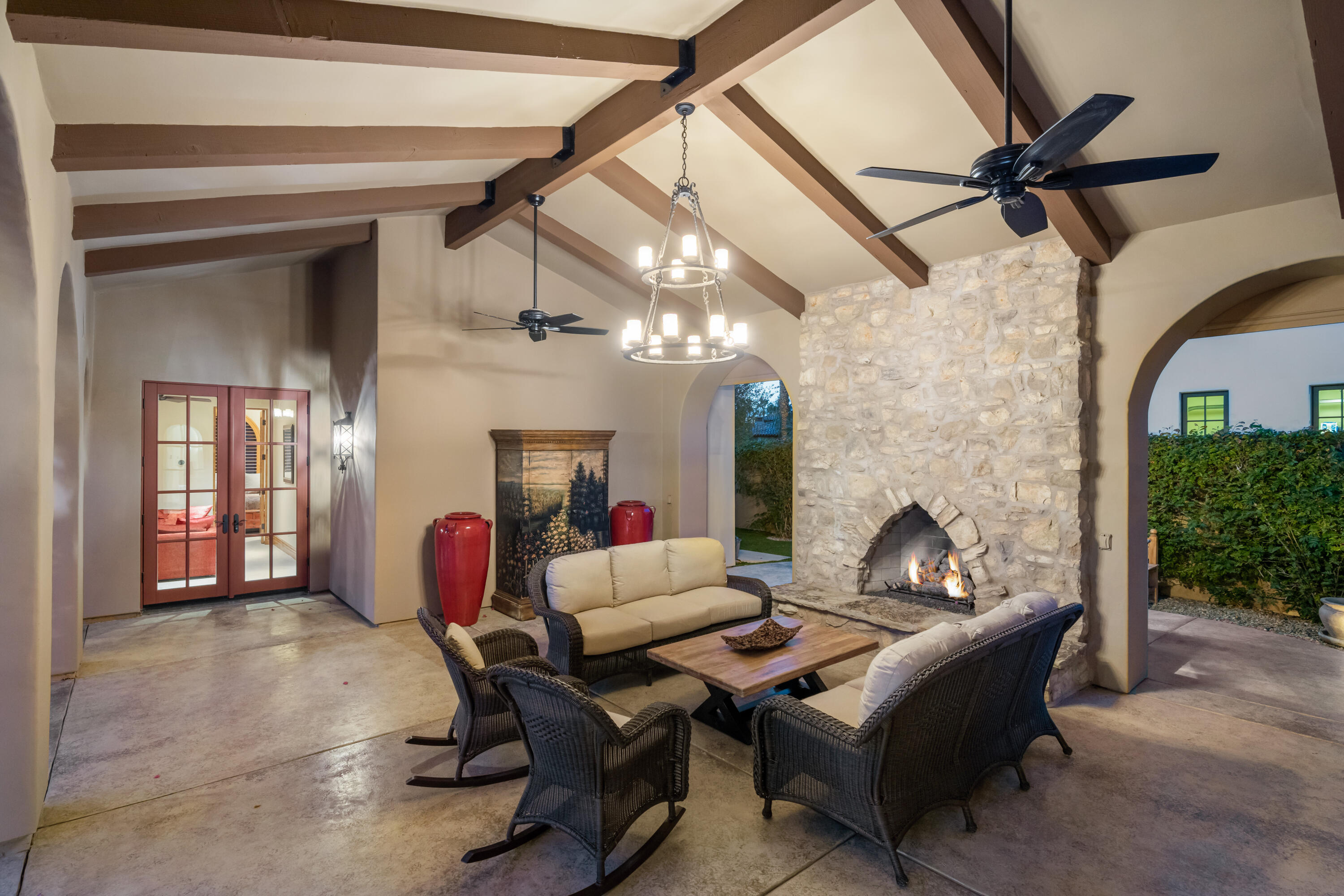 52844 Via Dona La Quinta, CA 92253 - Photo 9 of 46 a living room with furniture and a fireplace