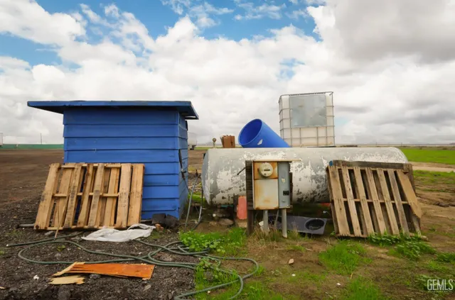a view of backyard with barbeque grill and plants