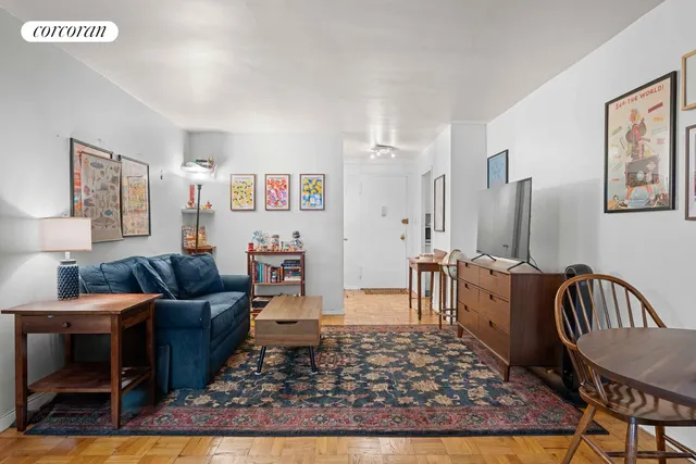 a picture of a park with a white wall and a picture