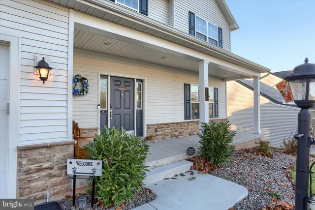 a potted plant sitting in front of a house