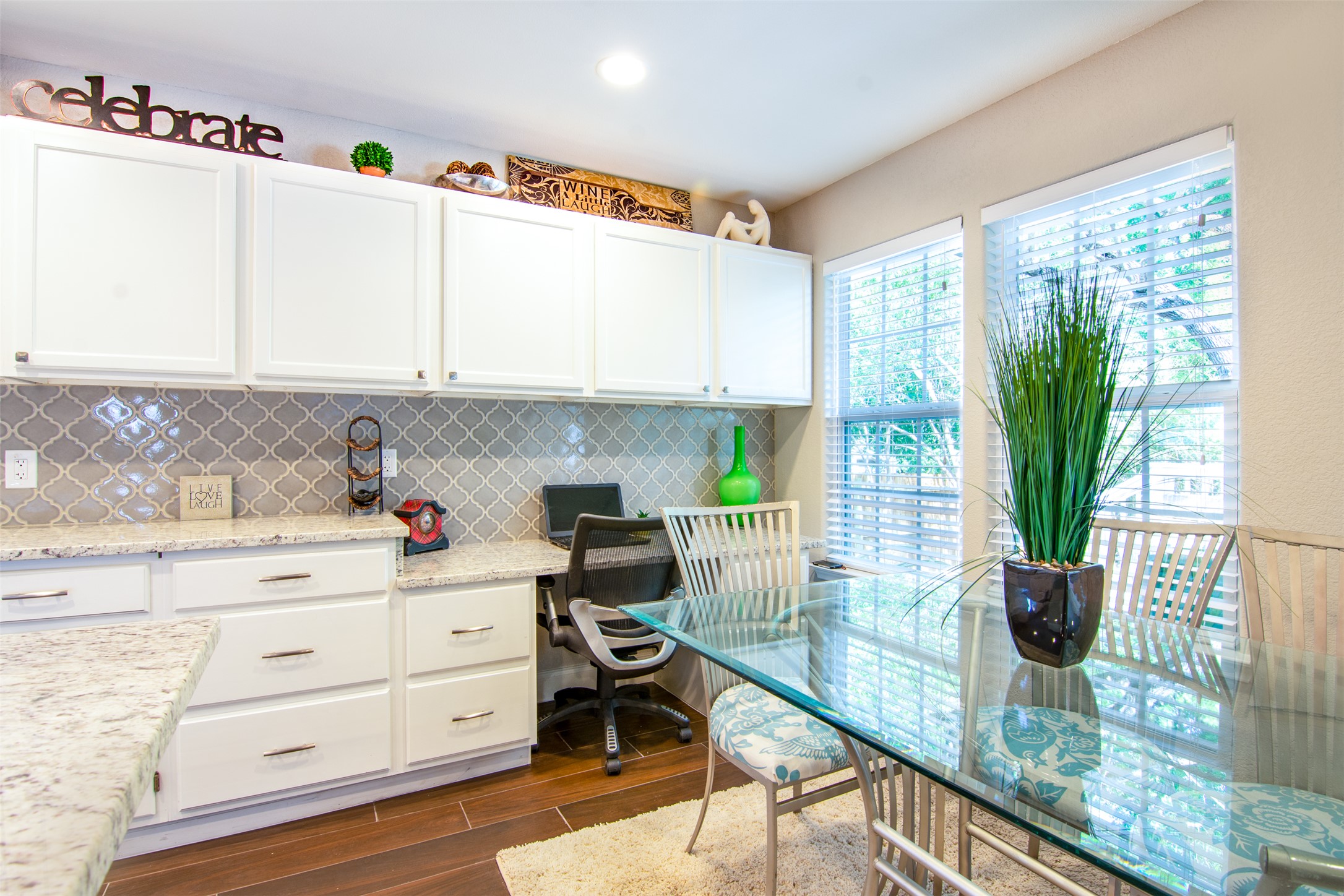 11705 Natrona Drive Austin, TX 78759 - Photo 29 of 35 Office space with built in study area, dark wood-style flooring, and recessed lighting