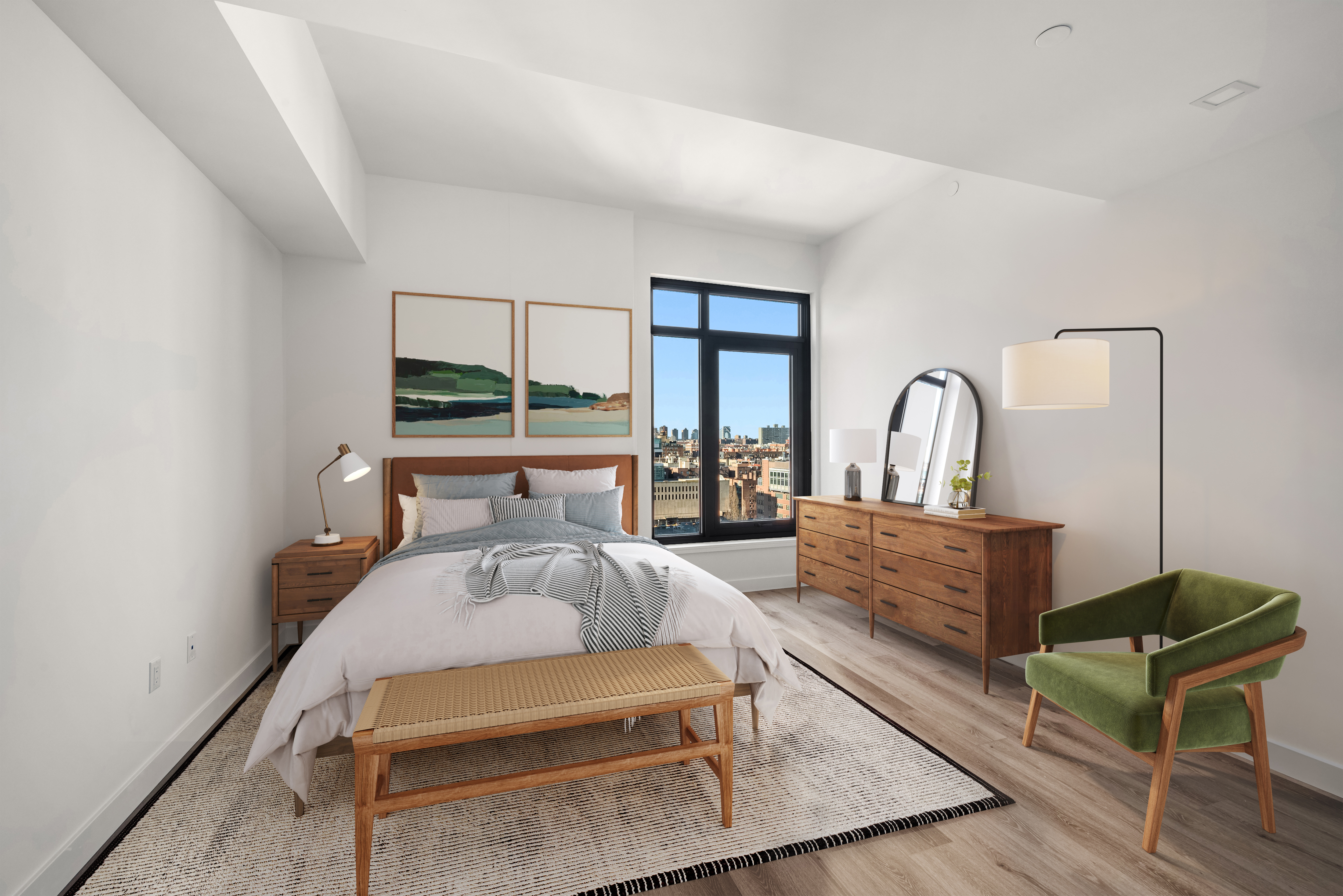 a living room with furniture