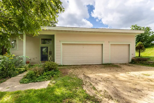 a view of backyard of house
