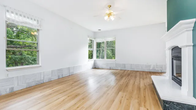 a view of a livingroom with a flat screen tv