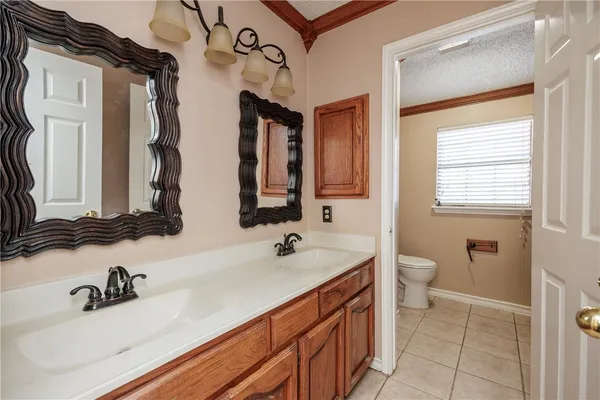 a bathroom with a shower curtain