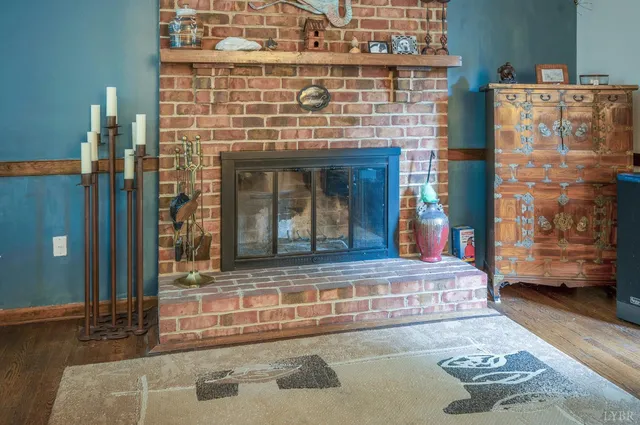 a view of a brick building with many windows