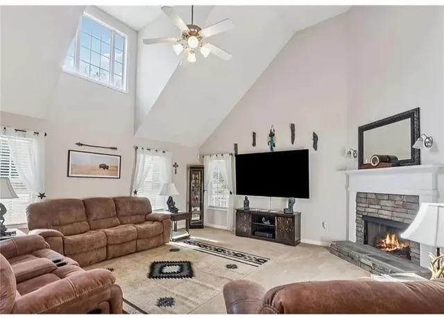 a living room with furniture