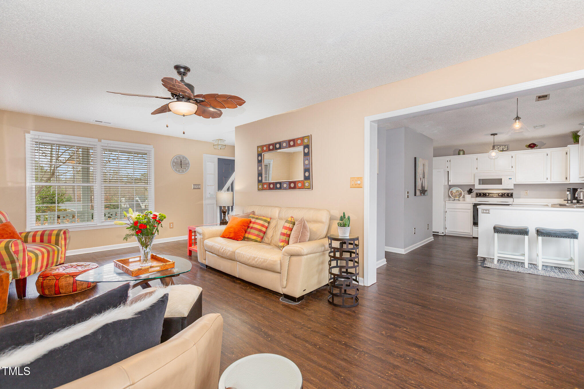 6101 Powder Horn Court Raleigh, NC 27616 - Photo 7 of 24 Living room with view to kitchen