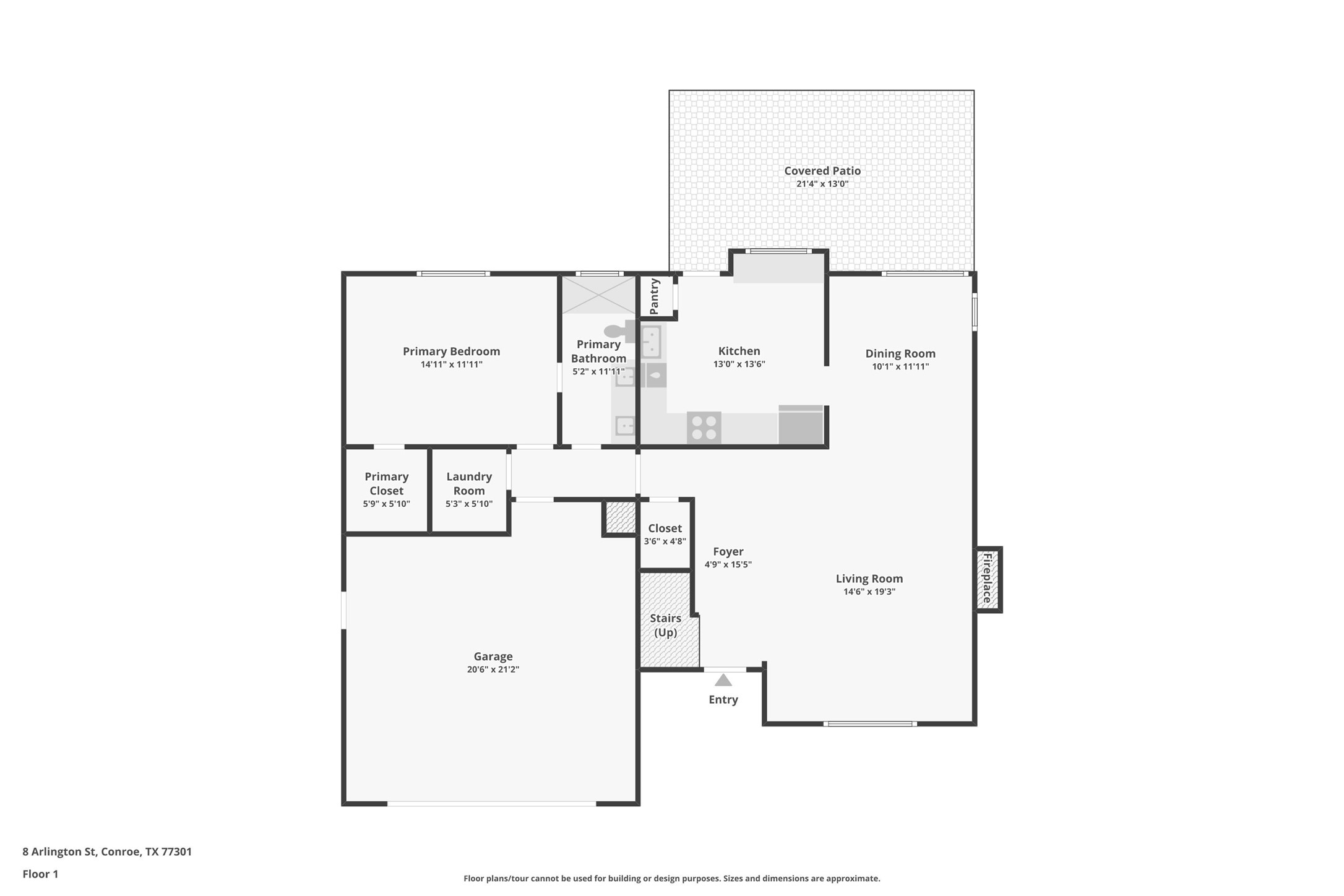 8 Arlington Street Conroe, TX 77301 - Photo 36 of 37 Floor Plan - 1st Floor
