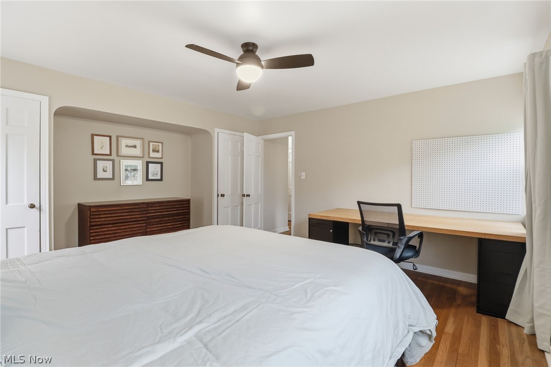 3713 Winchell Road Shaker Heights, OH 44122 - Photo 16 of 38 Bedroom featuring wood-finish flooring and a ceiling fan