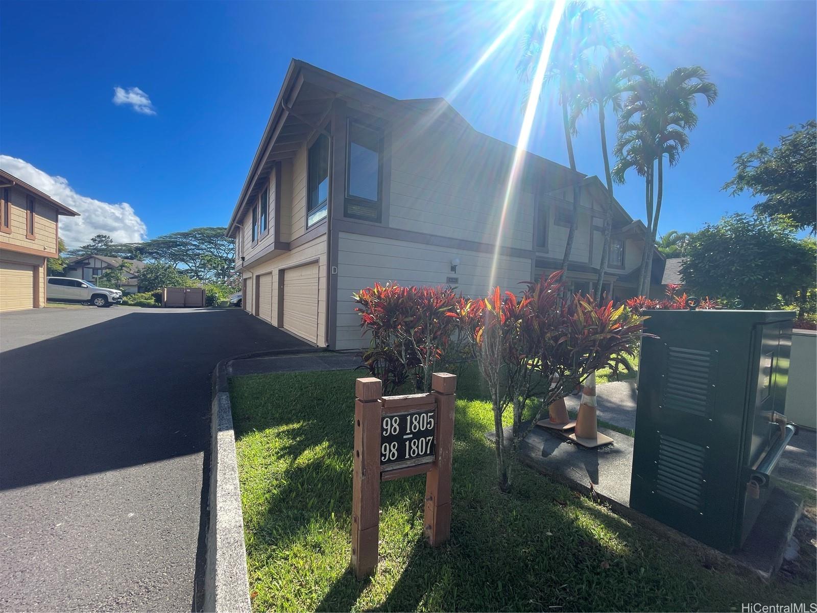 a backyard of a house with lots of green space