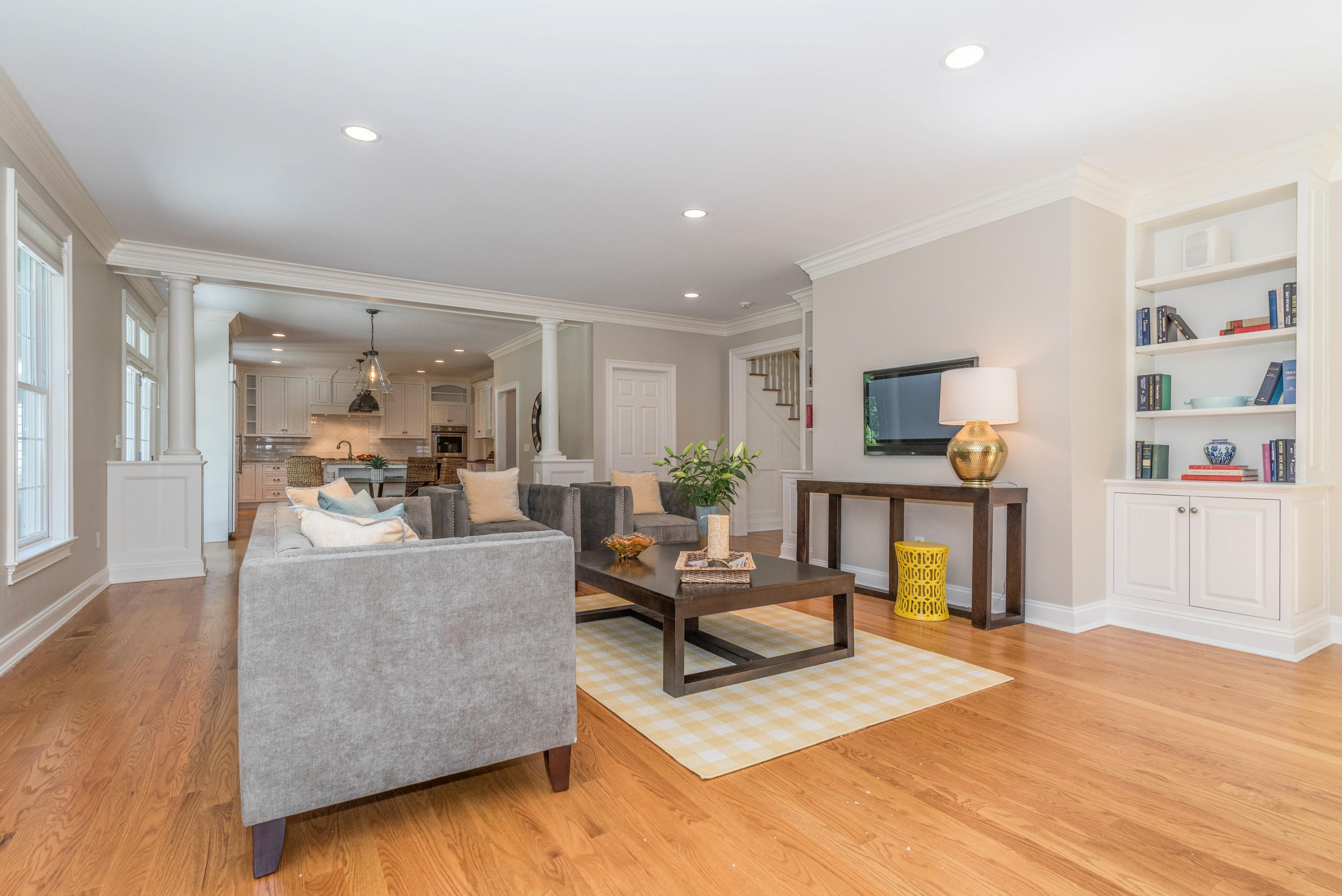 42 Mariomi Road New Canaan, CT 06840 - Photo 15 of 28 a living room with furniture and a flat screen tv
