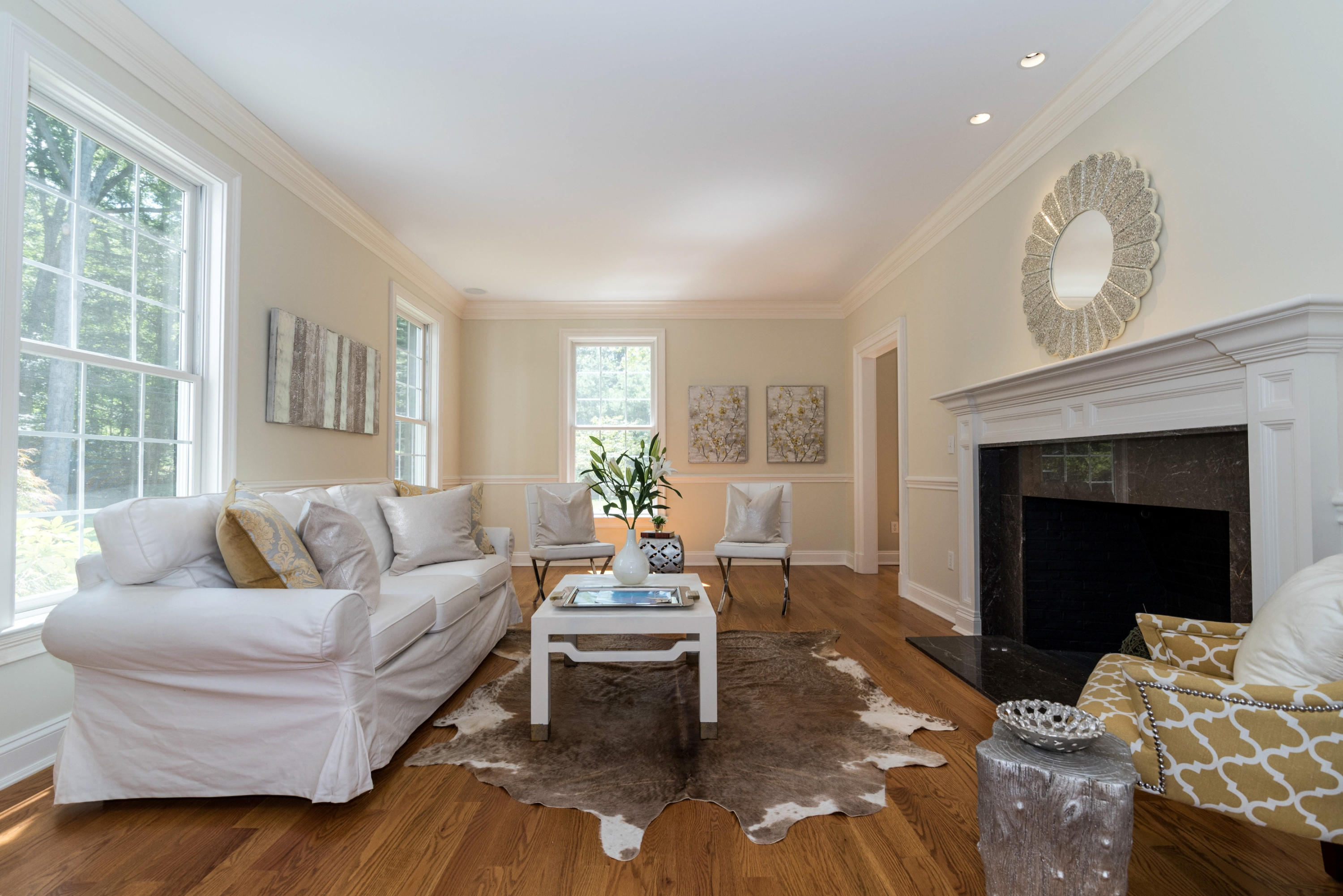 42 Mariomi Road New Canaan, CT 06840 - Photo 4 of 28 a living room with furniture and a fireplace