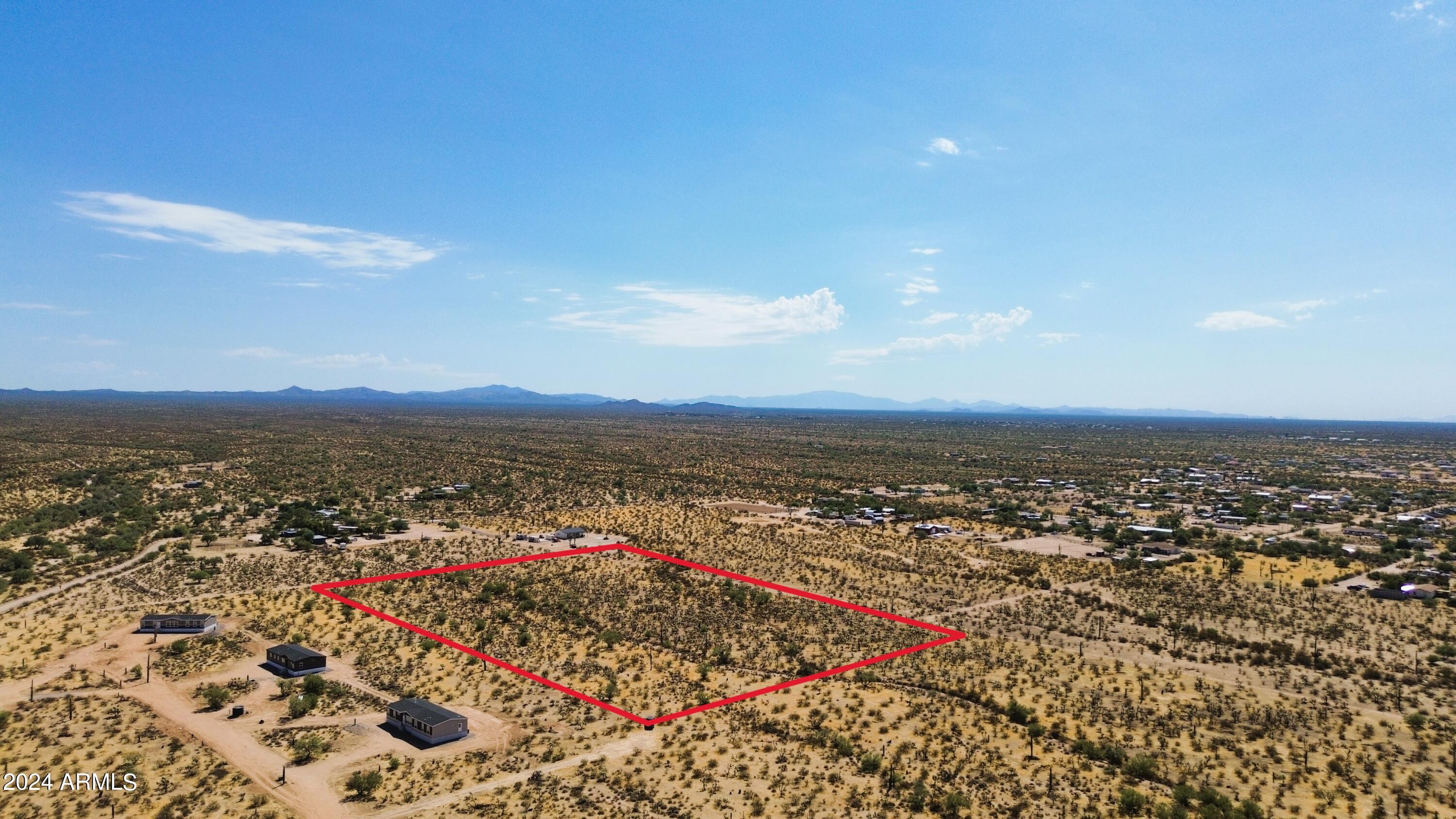 11-acres North Reed Road, Unit D Florence, AZ 85132 - Photo 2 of 40 Cactus Forest parcel D aerial with lines