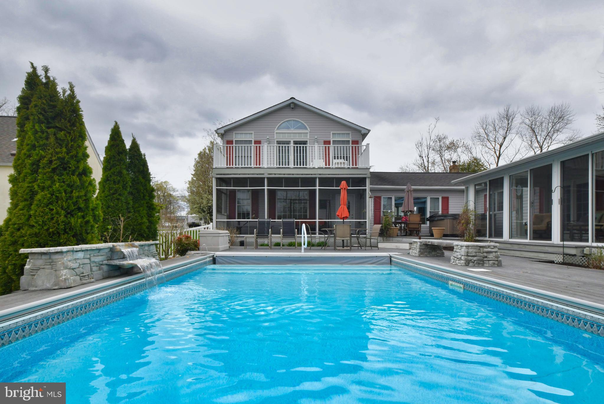 1375 Wilson Point Road Baltimore, MD 21220 - Photo 34 of 42 Heated pool w Waterfalls & Fiber Optic lighting