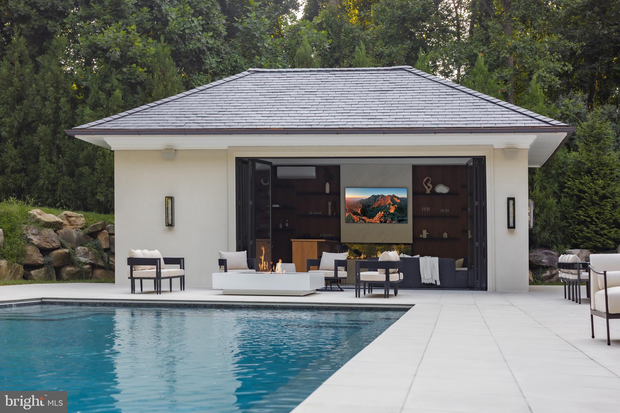 6501 Bright Mountain Road McLean, VA 22101 - Photo 4 of 50 View of the pool terrace into the pool house