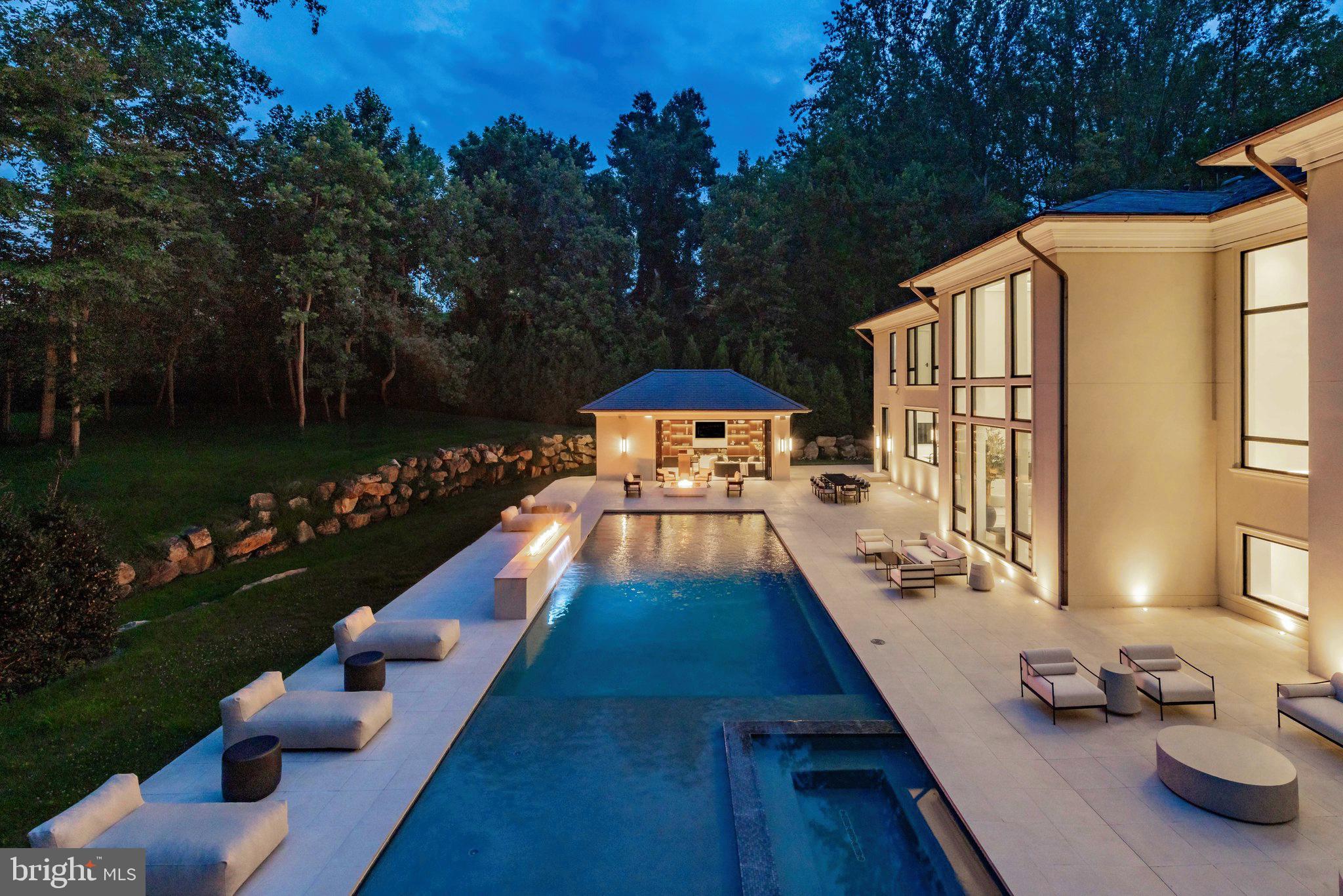 6501 Bright Mountain Road McLean, VA 22101 - Photo 50 of 50 Twilight view of the pool terrace