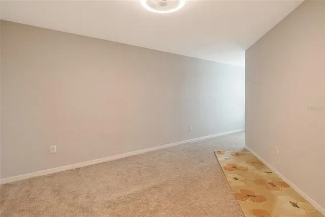 an empty room with a workbench