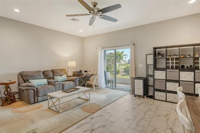 a living room with furniture