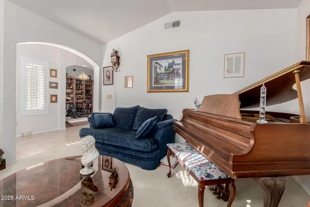 a living room with furniture