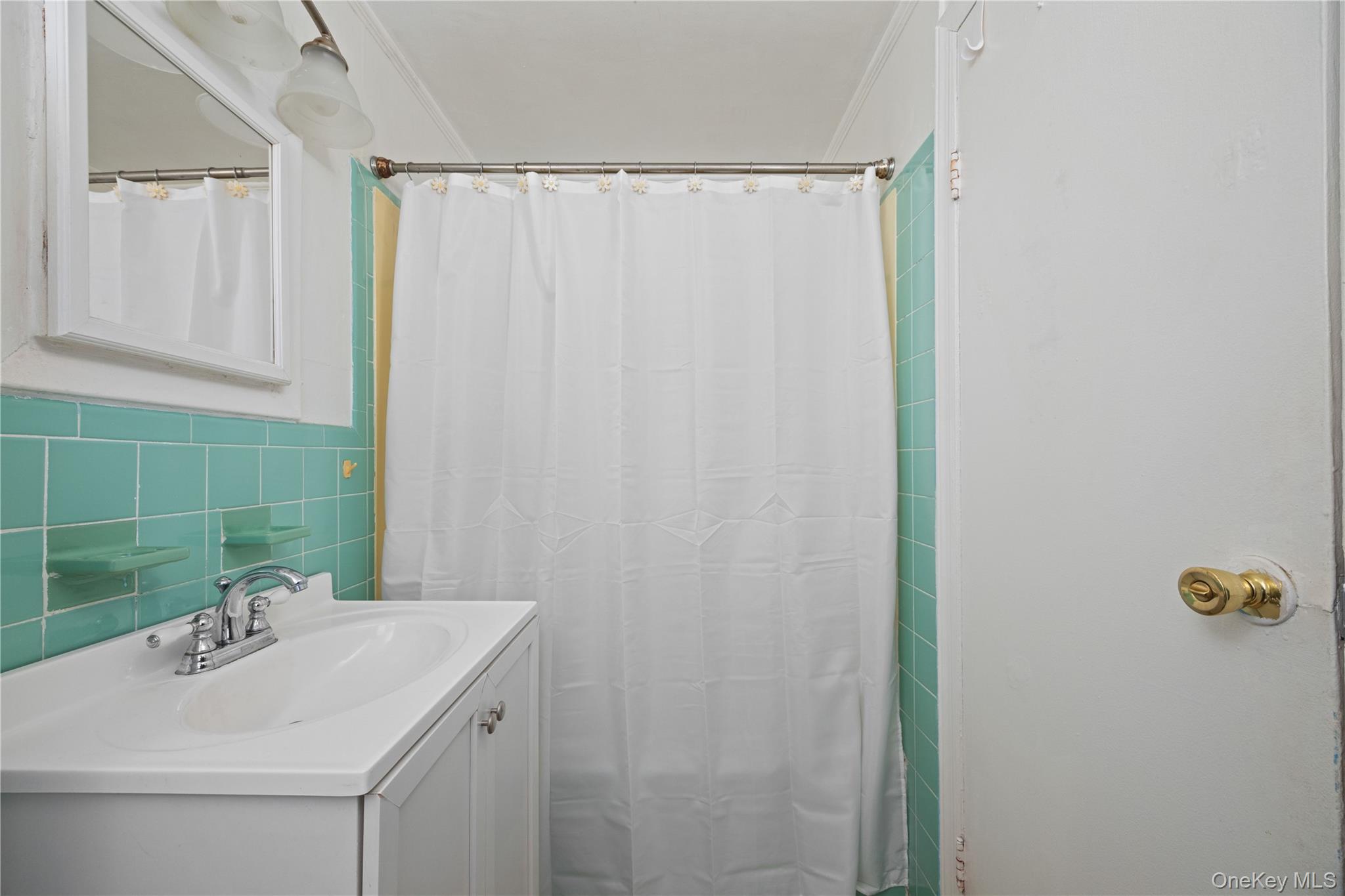 96 Warwick Road Island Park, NY 11558 - Photo 10 of 13 a bathroom with a sink and a mirror