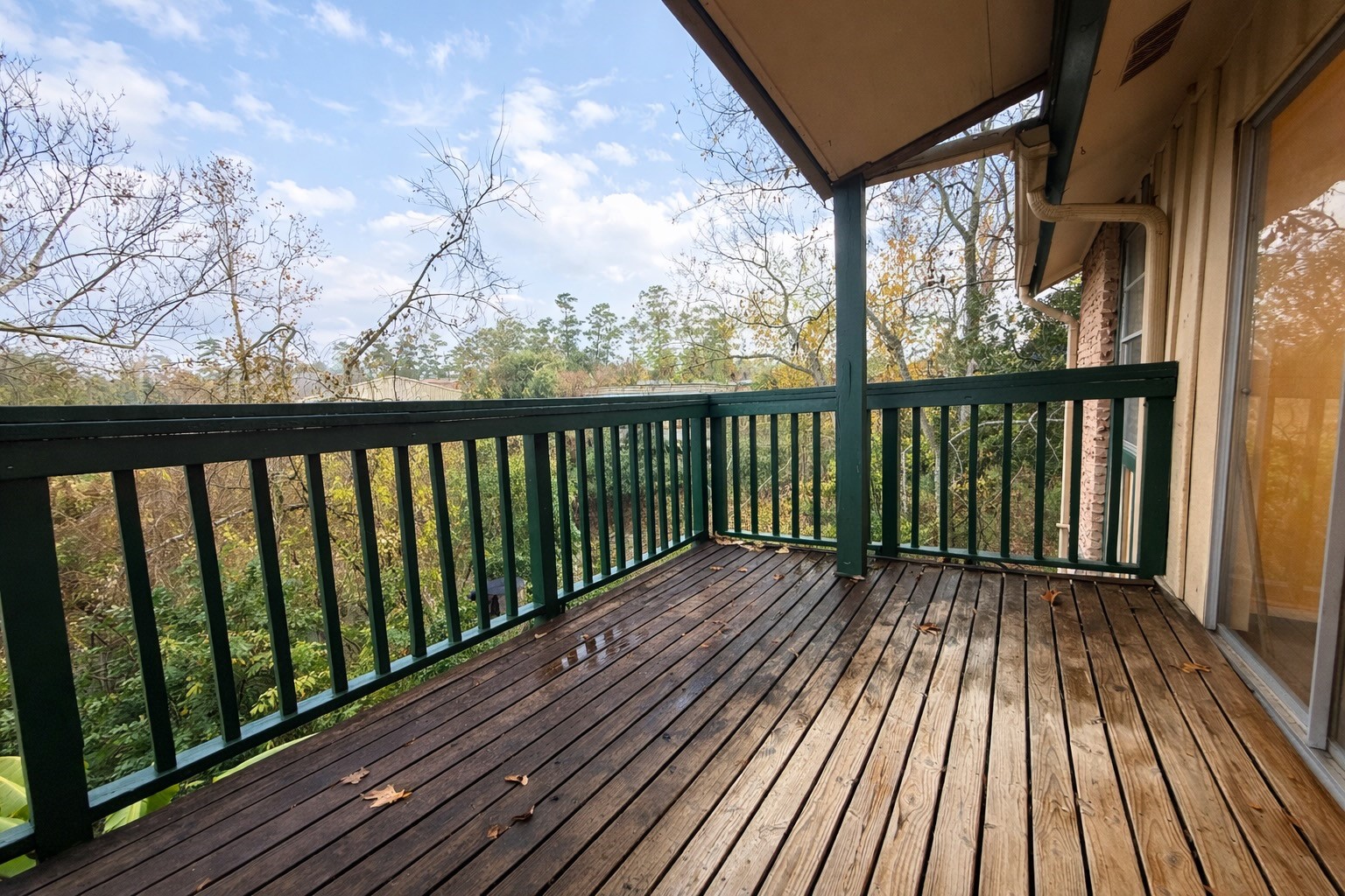 8223 Kingsbrook Road, Unit 215 Houston, TX 77024 - Photo 17 of 20 Private balcony is spacious, offering ample room for comfortable furniture, perfect for enjoying the scenic bayou views.