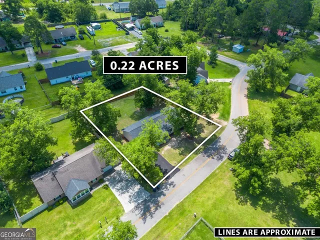 an aerial view of a house